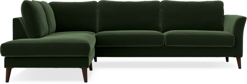 Bridge - 3-sits soffa med divan vänster - Grön