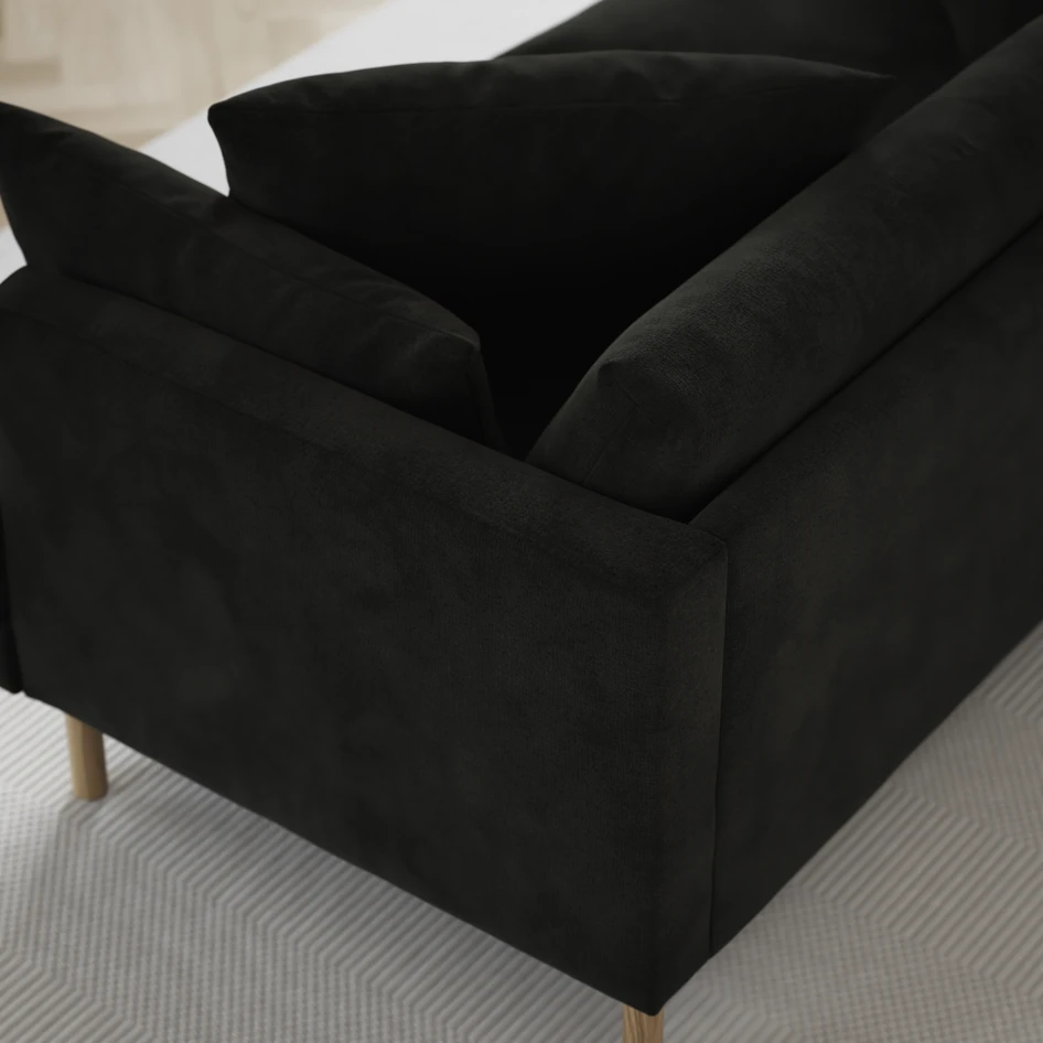 Harper - 3-sits soffa med divan höger - Svart