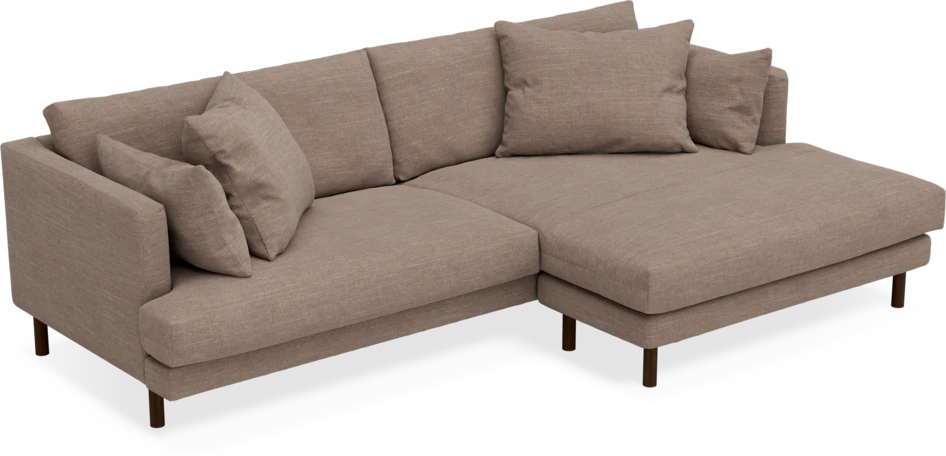Harper - 4-sits med schäslong XL höger - Brun
