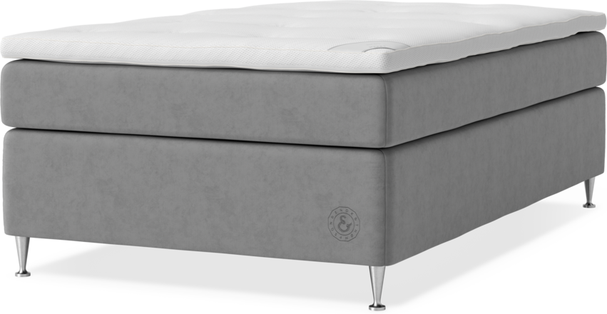 Asperö Comfort - Kontinentalsäng, enkelsäng med bäddmadrass Comfort - Grå