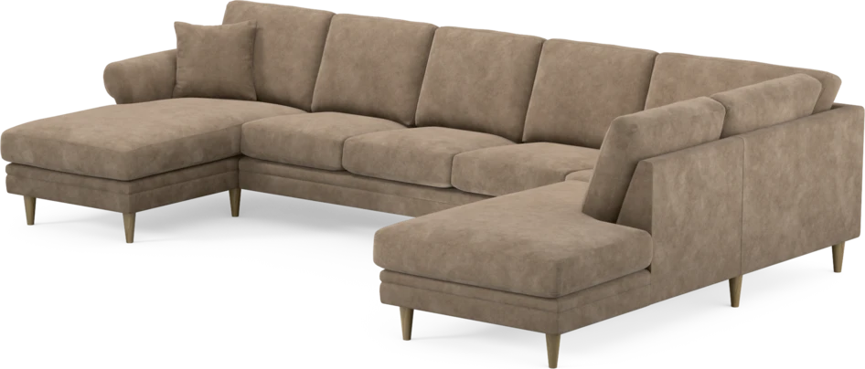 Eden - 3-sits soffa med schäslong vänster och divan höger - Beige