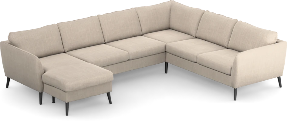 County - Hörnsoffa, 3+2-sits med schäslong vänster - Beige