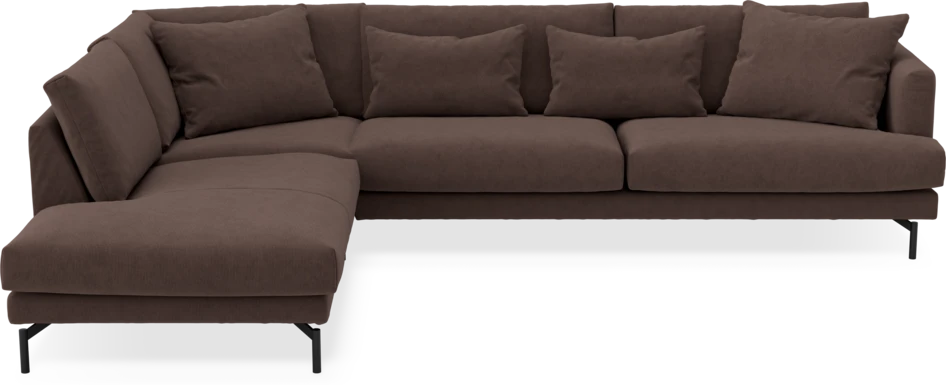 Harper - 3-sits soffa med divan vänster - Brun