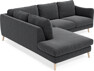 Madison - 2-sits soffa med divan vänster - Svart