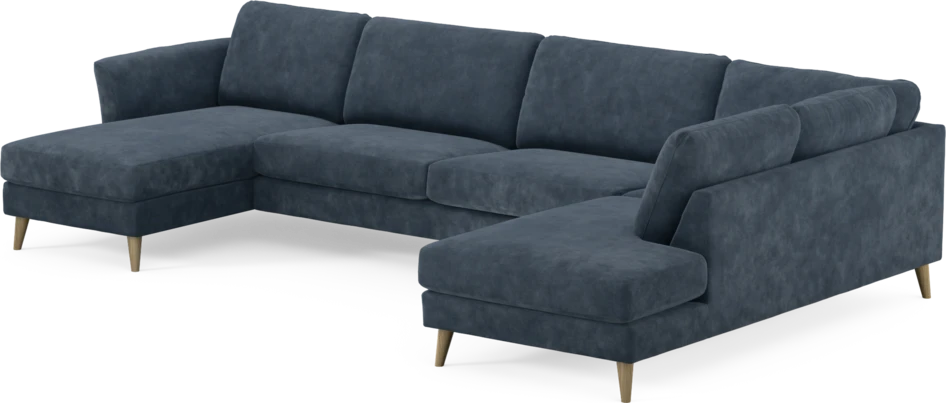 Bridge - 3-sits soffa med schäslong vänster och divan höger - Blå