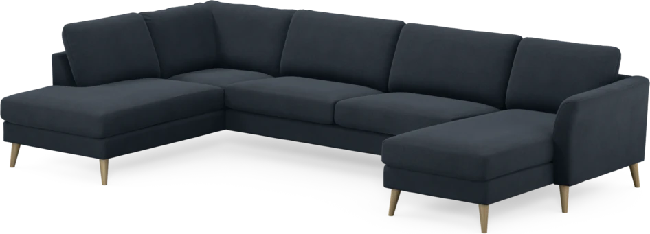 Bridge - 3-sits soffa med divan vänster och schäslong höger - Blå