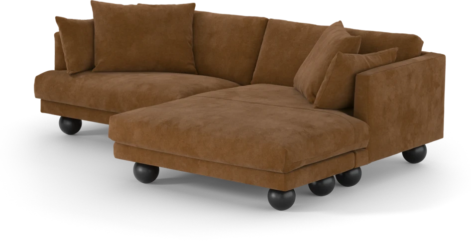 Harper - 4-sits med schäslong XL höger - Orange
