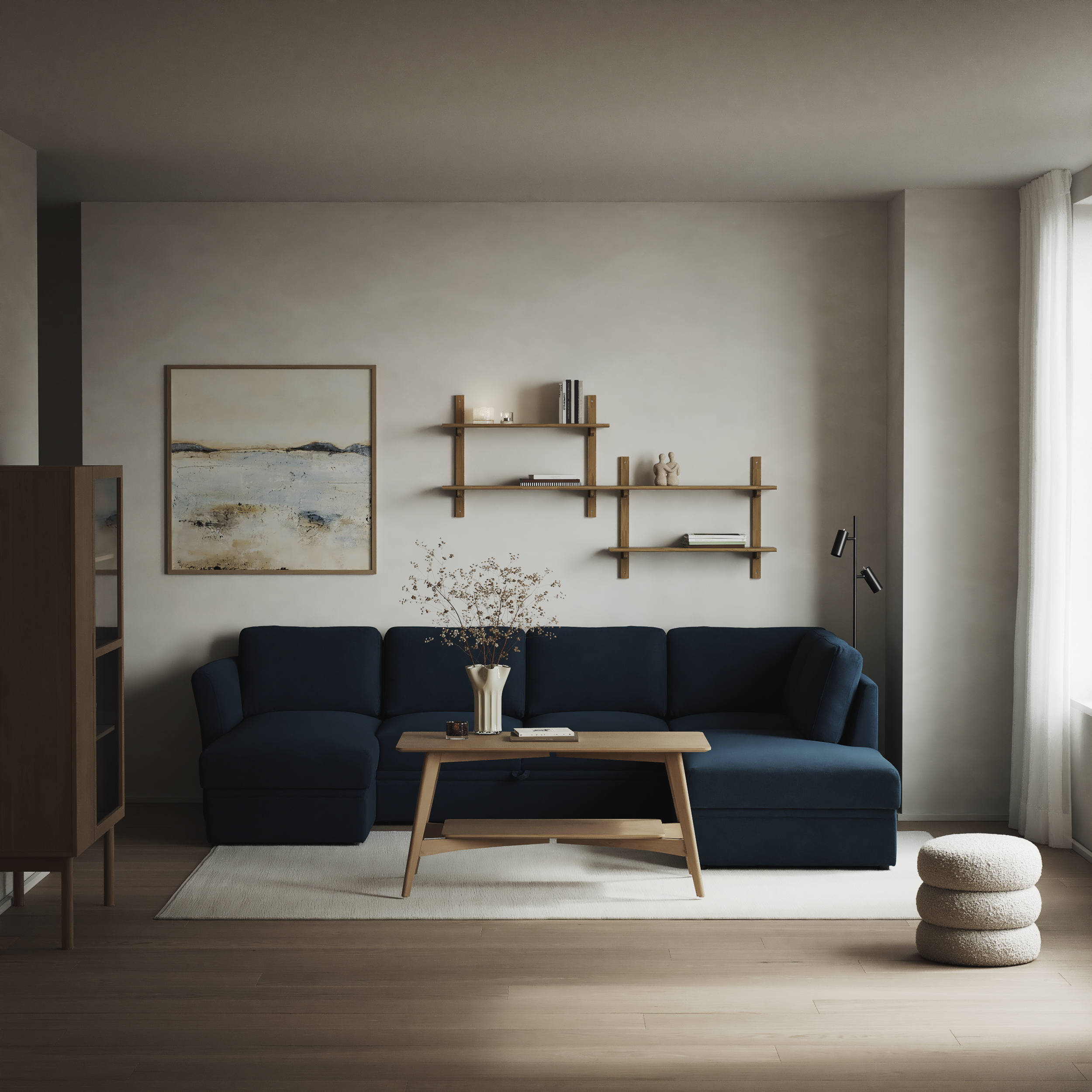 Öland - Bäddsoffa med schäslong vänster och divan höger - inspiration