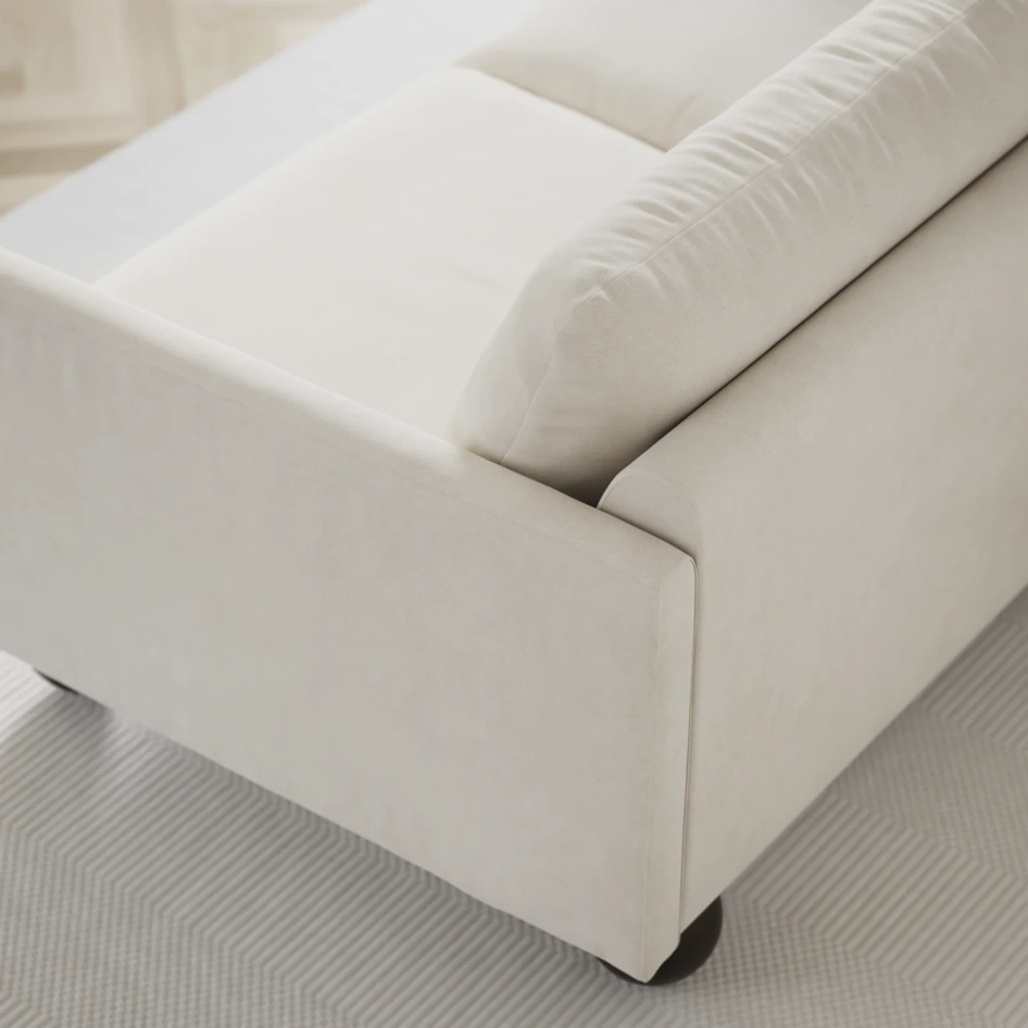 Madison - 2-sits soffa med divan vänster och schäslong höger - Vit