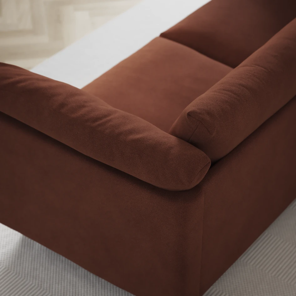 Cherrie - 3-sits soffa, fast klädsel - Orange