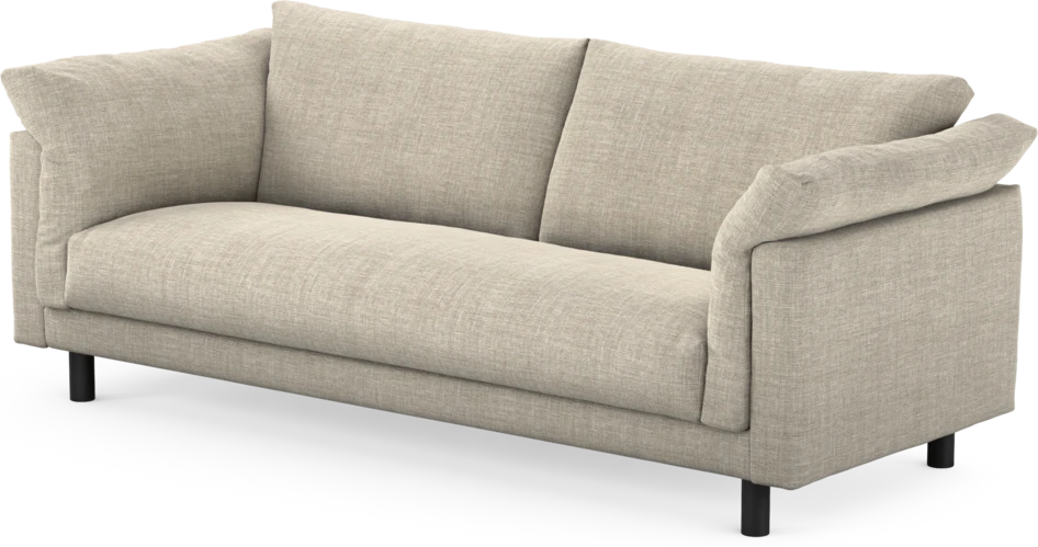 Cherrie - 3-sits soffa, hel dyna, fast klädsel - Beige