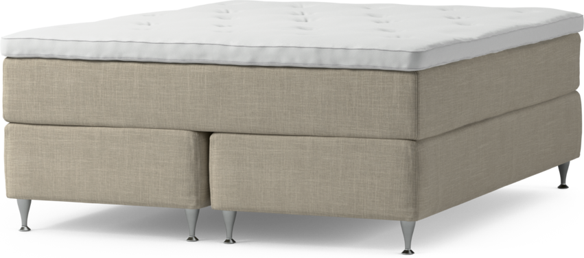 Delux Exclusive - Kontinentalsäng, dubbelsäng med bäddmadrass och sängben - Beige