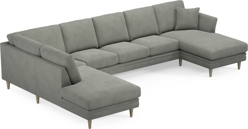 Eden - 3-sits soffa med divan vänster och schäslong höger - Grå