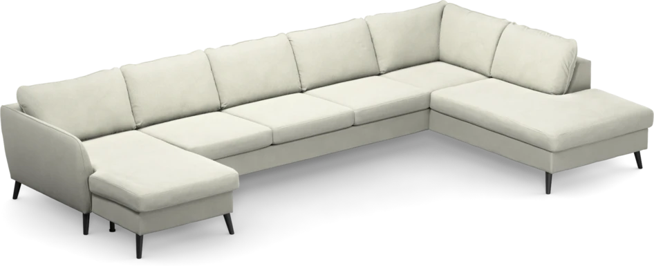 County - 4-sits soffa med schäslong vänster och divan höger - Vit