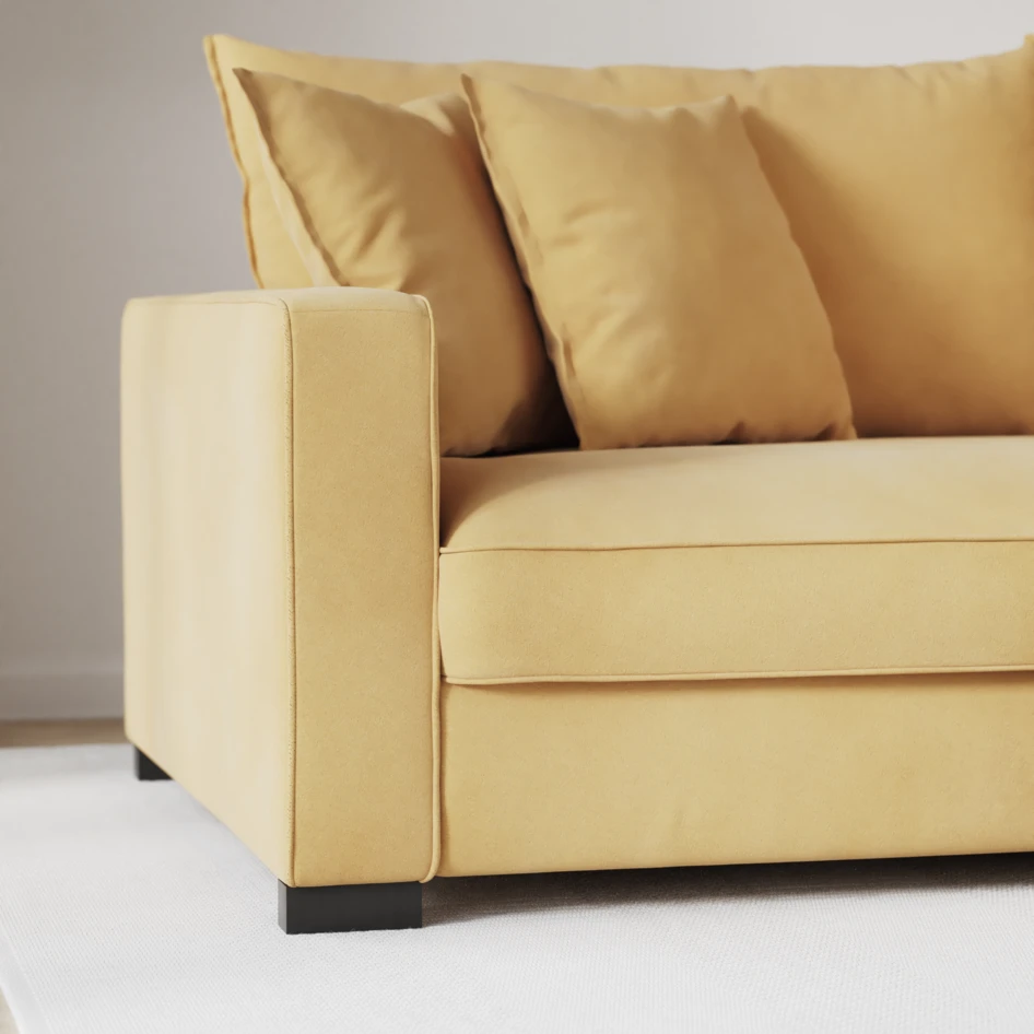 Rossi - 3-sits soffa, hel dyna - Gul