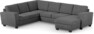 Friday - Hörnsoffa, 2+3-sits med schäslong höger - Grå