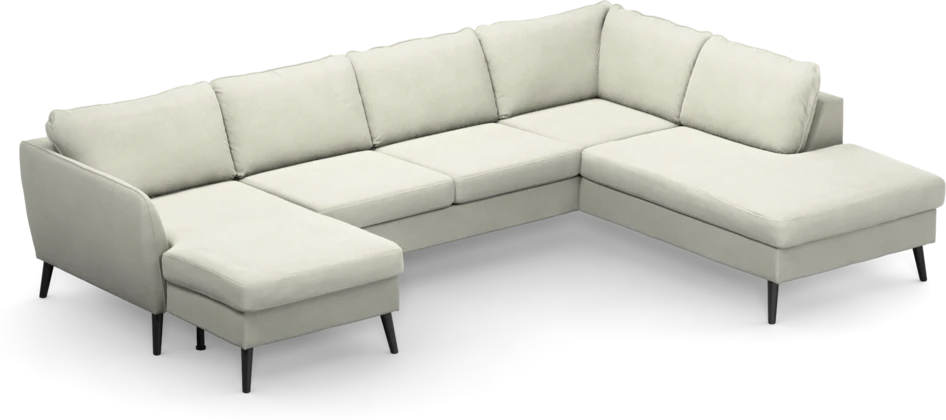 County - 3-sits soffa med schäslong vänster och divan höger - Vit