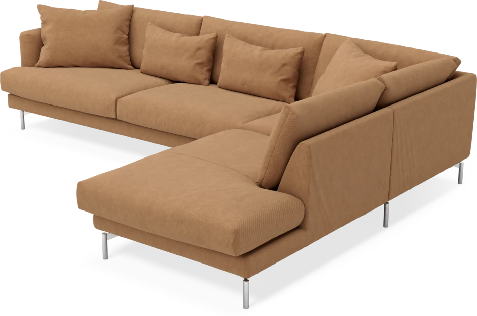 Harper - 3-sits soffa med divan höger - Gul