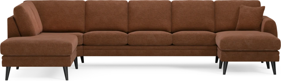 Eden - 3-sits soffa med divan vänster och schäslong höger - Orange