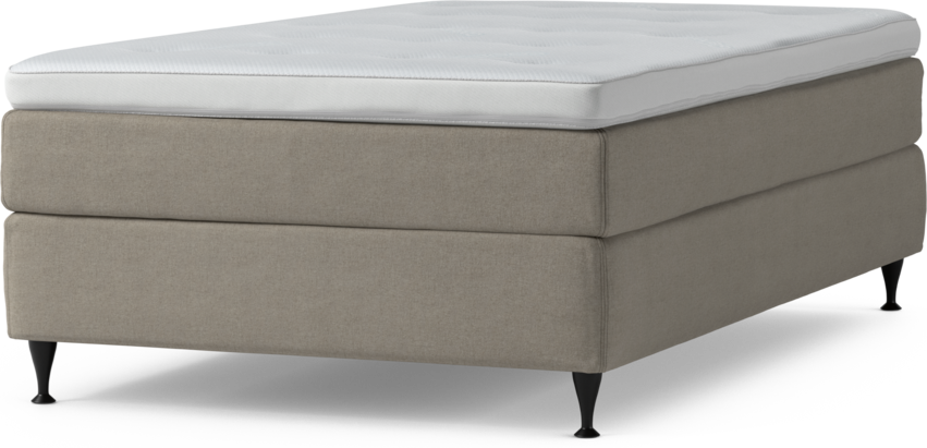 Delux Sense - Kontinentalsäng, enkelsäng 120 cm med bäddmadrass och sängben - Beige