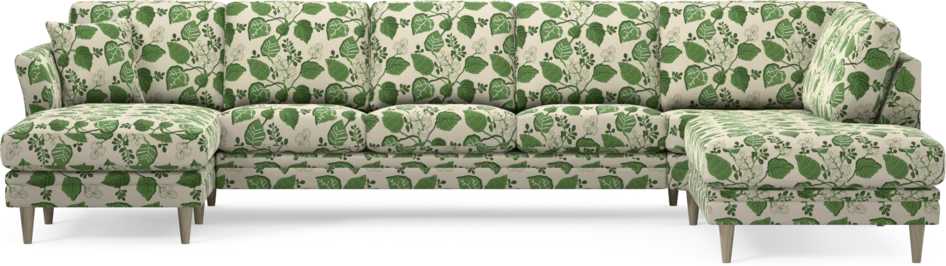 Eden - 3-sits soffa med schäslong vänster och divan höger - Flerfärgad