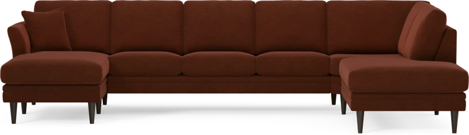 Eden - 3-sits soffa med schäslong vänster och divan höger - Orange