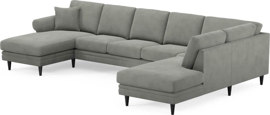 Eden - 3-sits soffa med schäslong vänster och divan höger - Grå