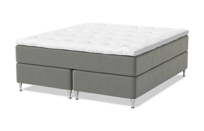 Dream Delux - Kontinentalsäng, dubbelsäng med bäddmadrass Sleep Delux vit - Grå