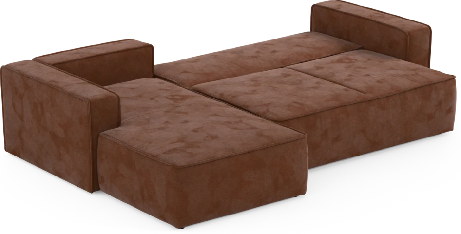 Ide - Bäddsoffa 3-sits med schäslong vänster - Orange