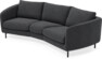 Madison - 3-sits soffa svängd, 70 cm - Svart