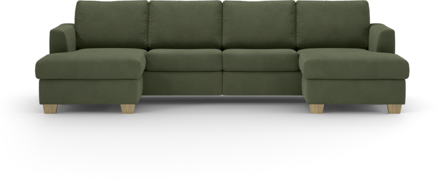 Friday - 2-sits soffa med två schäslonger - Grön