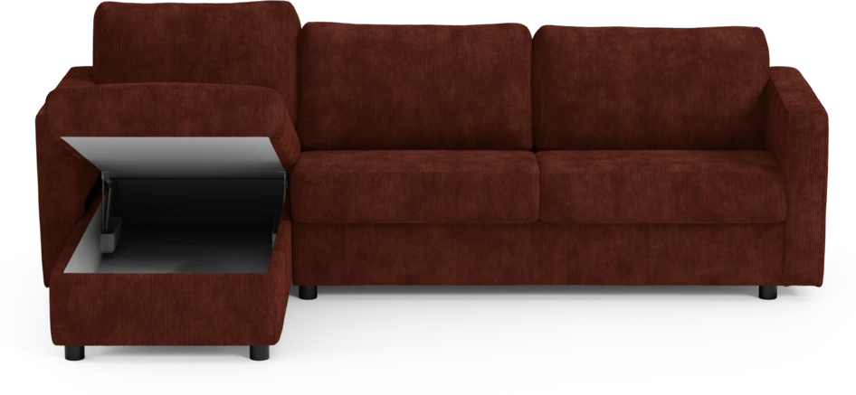 Lindö - Bäddsoffa 2,5-sits med schäslong, vändbar - Röd