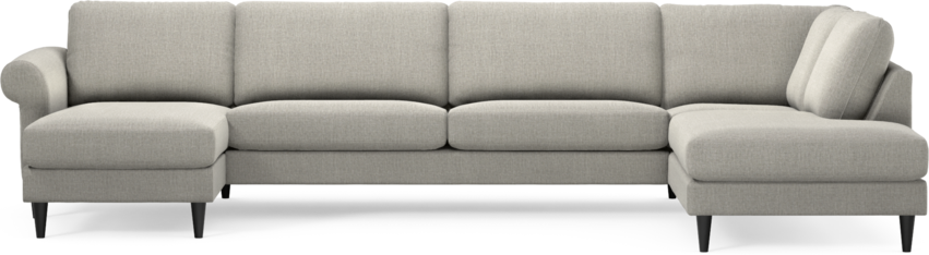 Bridge - 3-sits soffa med schäslong vänster och divan höger - Grå