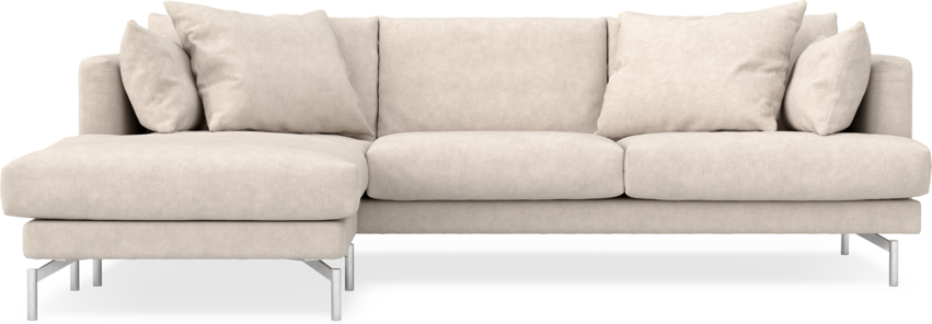 Harper - 4-sits med schäslong vänster - Vit