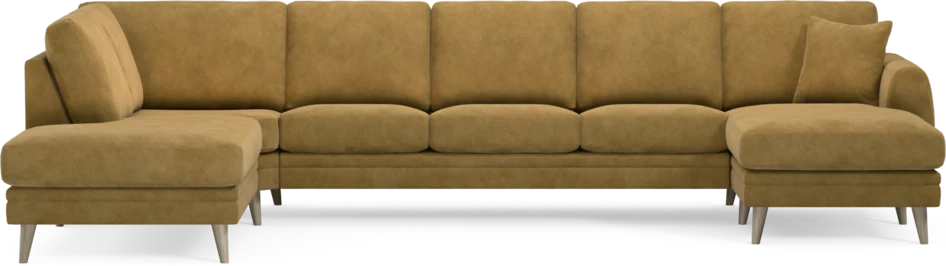 Eden - 3-sits soffa med divan vänster och schäslong höger - Gul
