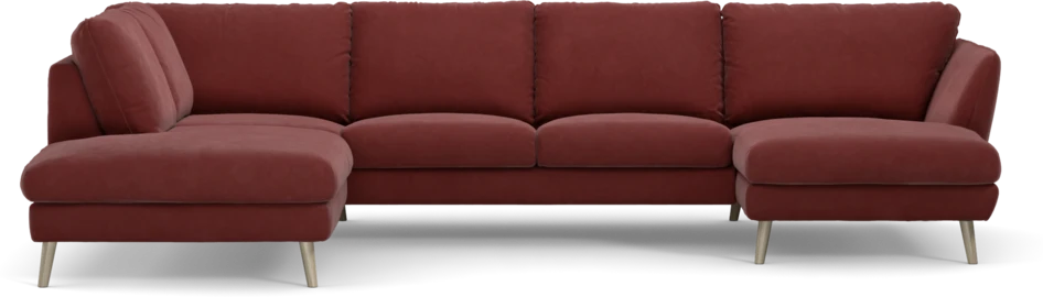 Madison - 2-sits soffa med divan vänster och schäslong höger - Rosa