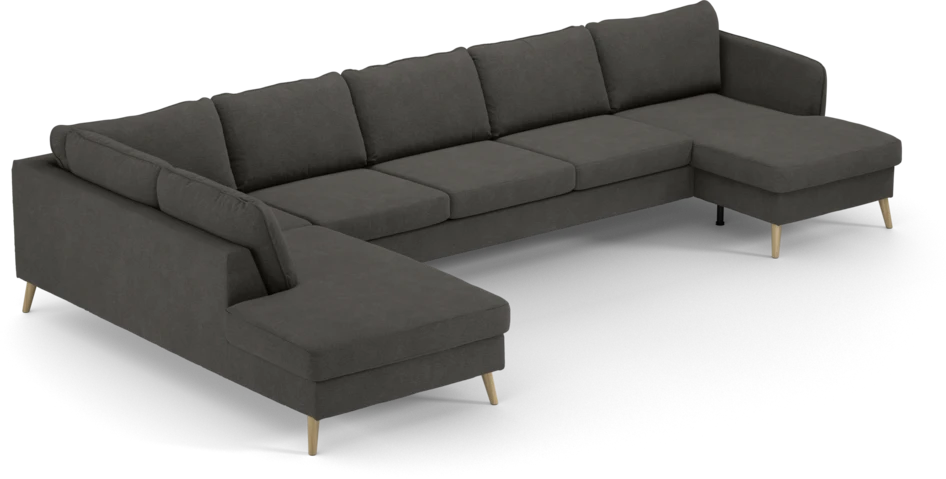 County - 4-sits soffa med divan vänster och schäslong höger - Brun