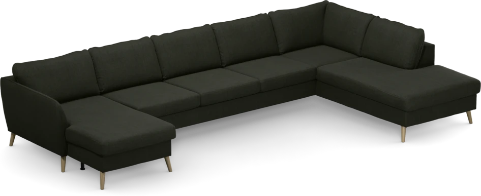 County - 4-sits soffa med schäslong vänster och divan höger - Grön