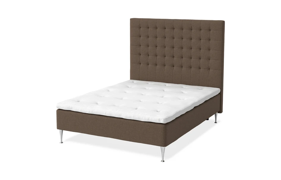 Sense Delux - Ramsäng, dubbelsäng med bäddmadrass Sleep Delux vit - Brun