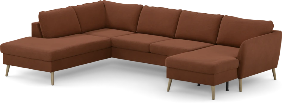 County - 3-sits soffa med divan vänster och schäslong höger - Orange