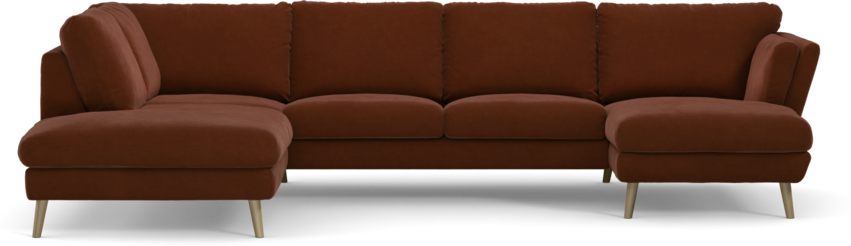 Madison - 2-sits soffa med divan vänster och schäslong höger - Orange