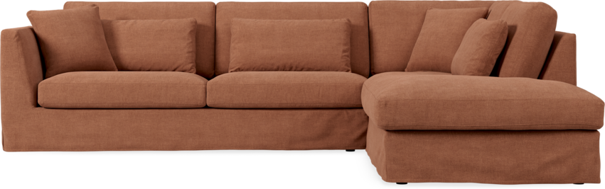 Willow - 3-sits soffa med divan höger, med kappa - Röd