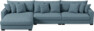 Rossi - 4-sits soffa med schäslong XL vänster - Blå