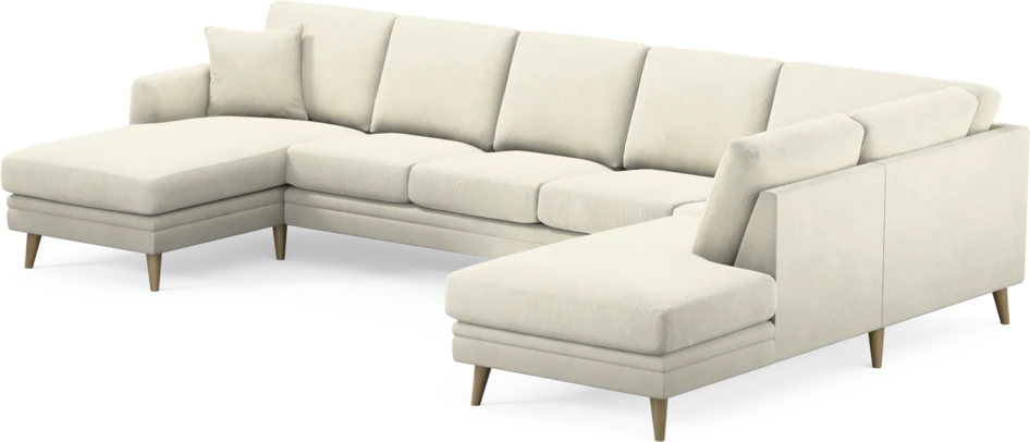 Eden - 3-sits soffa med schäslong vänster och divan höger - Vit