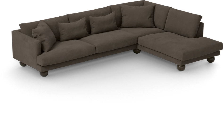 Harper - 3-sits soffa med divan höger - Brun