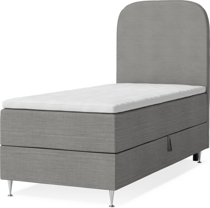 New York, Förvaringssäng, enkelsäng med bäddmadrass, sängben och sänggavel slät