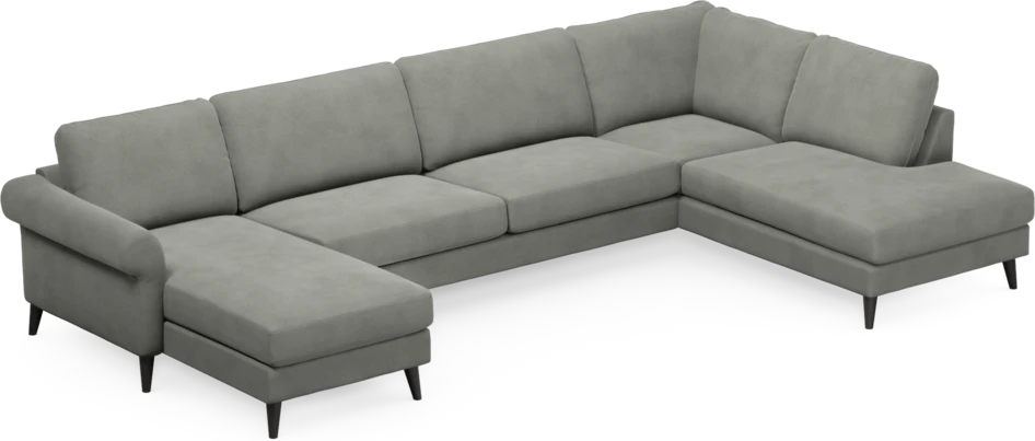 Bridge - 3-sits soffa med schäslong vänster och divan höger - Grå