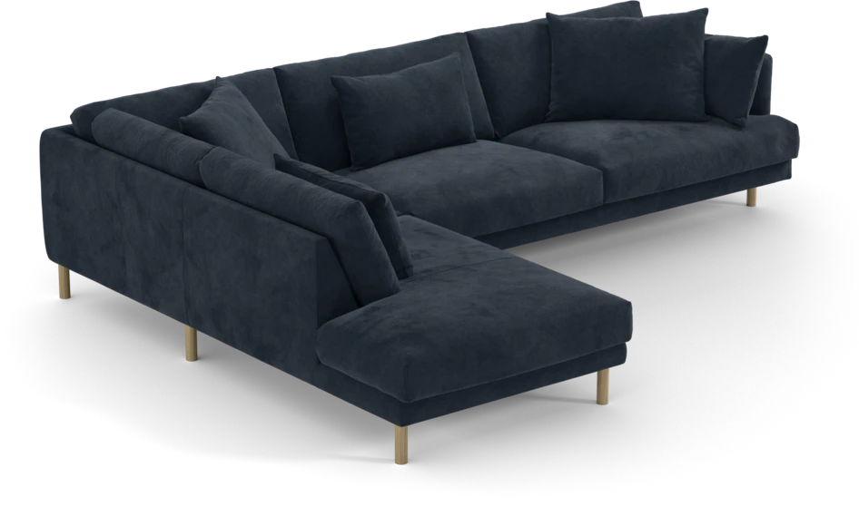 Harper - 3-sits soffa med divan vänster - Blå