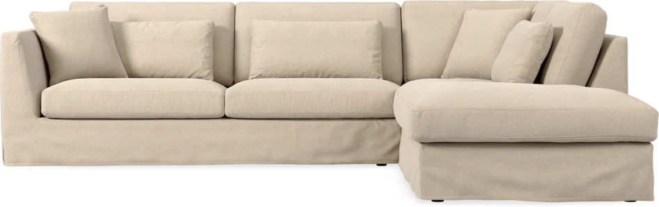 Willow - 3-sits soffa med divan höger, med kappa - Beige