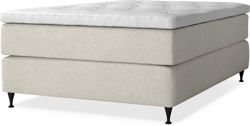 Delux Exclusive - Kontinentalsäng, enkelsäng 140 cm med bäddmadrass - Beige